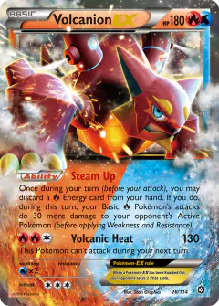 Volcanion-EX Rare Holo EX card from Steam Siege