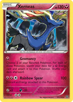Xerneas Rare Holo card from Steam Siege