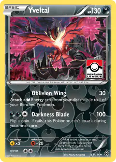 Yveltal Rare Holo card from Steam Siege