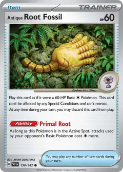 Antique Root Fossil Common card from Stellar Crown