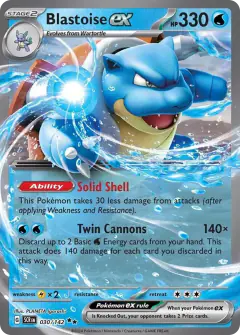 Blastoise ex Double Rare card from Stellar Crown