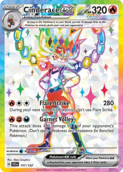Cinderace ex Ultra Rare card from Stellar Crown