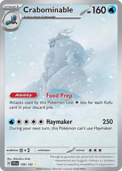 Crabominable Illustration Rare card from Stellar Crown