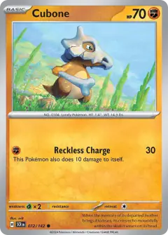 Cubone Common card from Stellar Crown