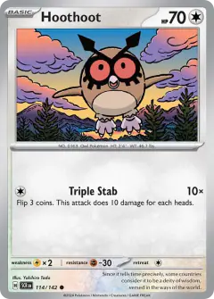 Hoothoot Common card from Stellar Crown