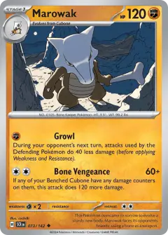 Marowak Uncommon card from Stellar Crown
