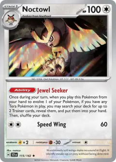 Noctowl Rare card from Stellar Crown