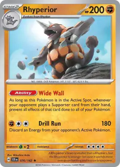 Rhyperior Rare card from Stellar Crown