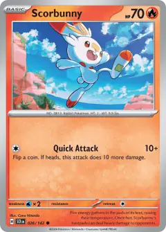 Scorbunny Common card from Stellar Crown