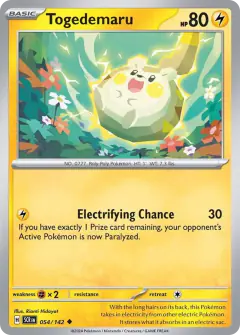 Togedemaru Uncommon card from Stellar Crown