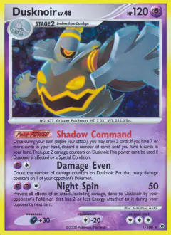 Dusknoir Rare Holo card from Stormfront