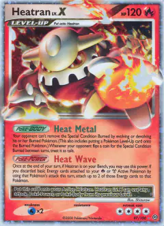 Heatran LV.X Rare Holo LV.X card from Stormfront