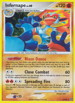 Infernape Rare Holo card from Stormfront