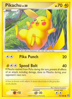 Pikachu Common card from Stormfront
