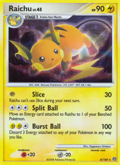Raichu Rare Holo card from Stormfront