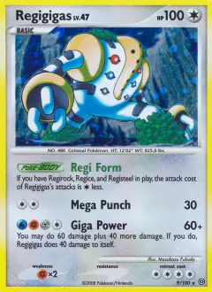 Regigigas Rare Holo card from Stormfront