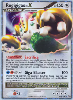 Regigigas LV.X Rare Holo LV.X card from Stormfront