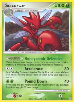Scizor Rare card from Stormfront