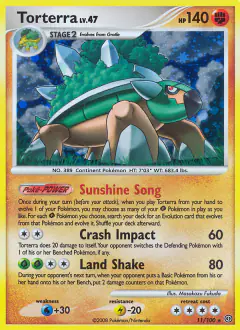 Torterra Rare Holo card from Stormfront