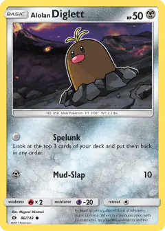 Alolan Diglett Common card from Sun & Moon Base