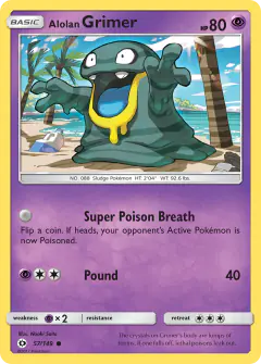 Alolan Grimer Common card from Sun & Moon Base