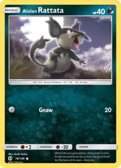 Alolan Rattata Common card from Sun & Moon Base