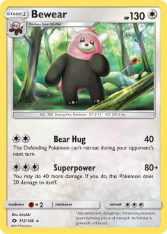 Bewear Rare card from Sun & Moon Base
