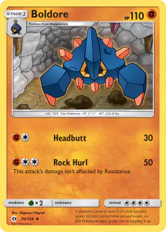 Boldore Uncommon card from Sun & Moon Base