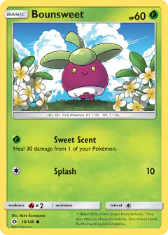 Bounsweet Common card from Sun & Moon Base