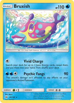 Bruxish Rare card from Sun & Moon Base