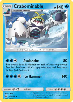Crabominable Rare card from Sun & Moon Base