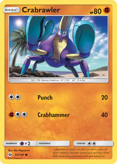 Crabrawler Common card from Sun & Moon Base
