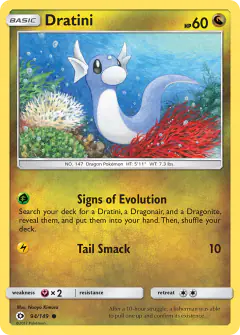Dratini Common card from Sun & Moon Base