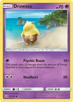 Drowzee Common card from Sun & Moon Base
