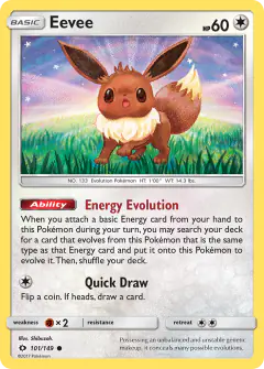 Eevee Common card from Sun & Moon Base