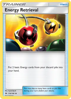 Energy Retrieval Uncommon card from Sun & Moon Base