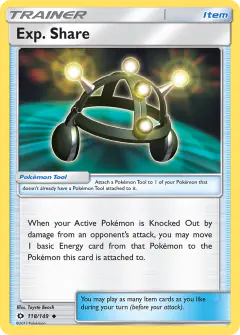 Exp. Share Uncommon card from Sun & Moon Base