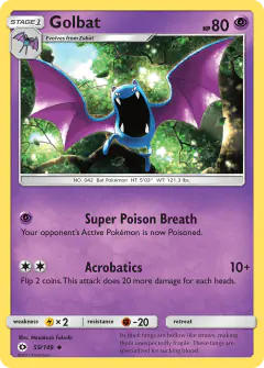 Golbat Uncommon card from Sun & Moon Base