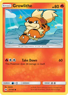 Growlithe Common card from Sun & Moon Base