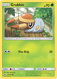 Grubbin Common card from Sun & Moon Base