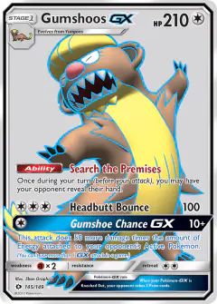 Gumshoos-GX Rare Ultra card from Sun & Moon Base
