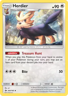 Herdier Uncommon card from Sun & Moon Base