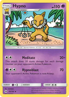 Hypno Uncommon card from Sun & Moon Base