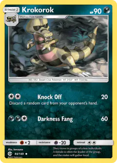 Krokorok Uncommon card from Sun & Moon Base