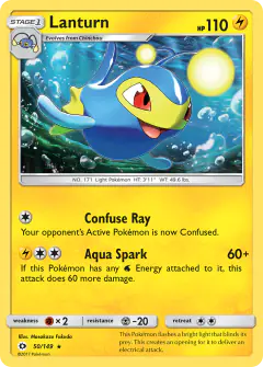 Lanturn Rare card from Sun & Moon Base