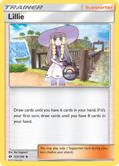 Lillie Uncommon card from Sun & Moon Base
