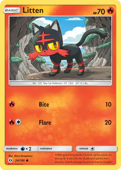 Litten Common card from Sun & Moon Base