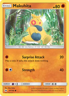 Makuhita Common card from Sun & Moon Base