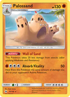 Palossand Rare card from Sun & Moon Base