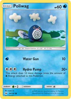 Poliwag Common card from Sun & Moon Base